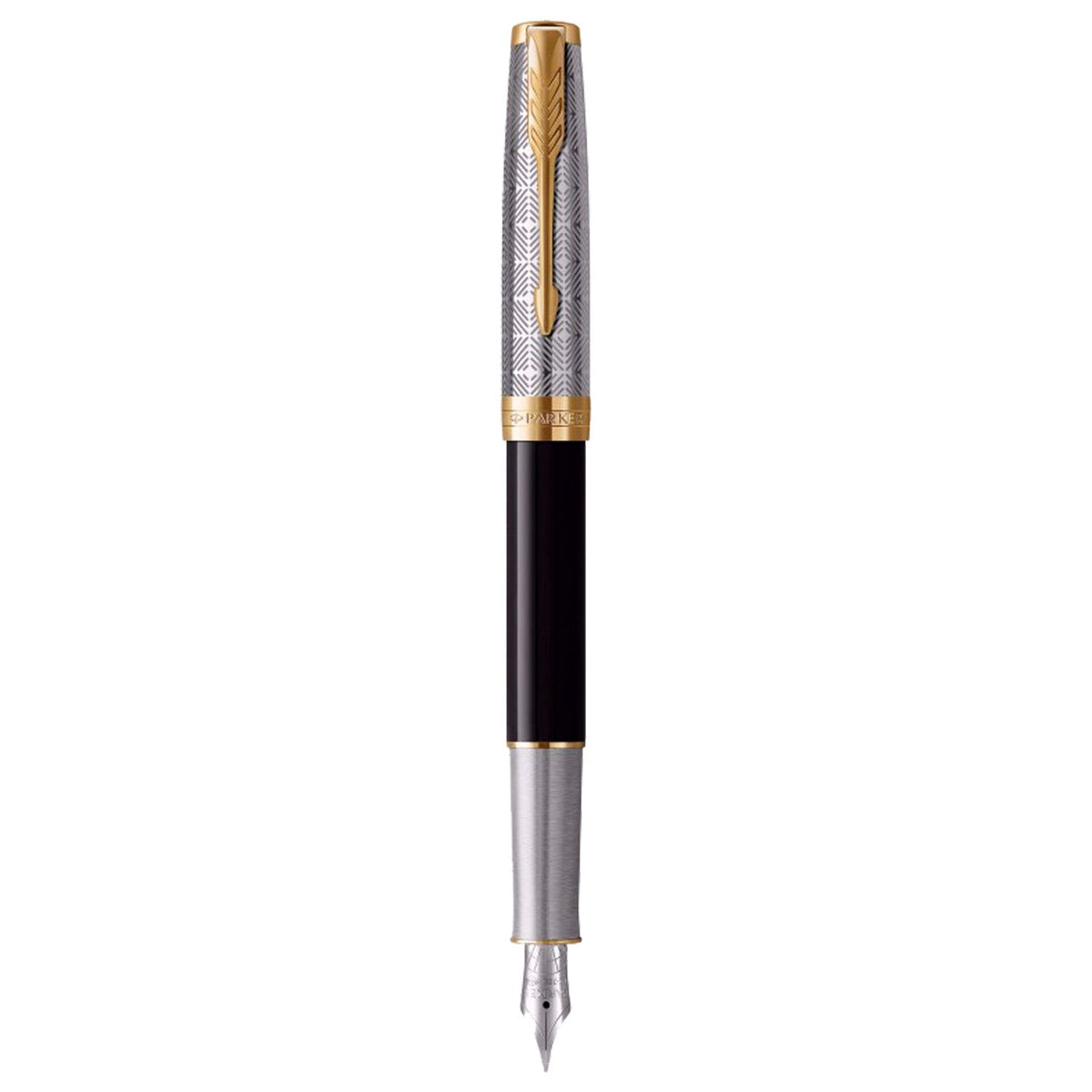 Parker Premium Sonnet Metal & Black Lacquer GT Fountain Pen