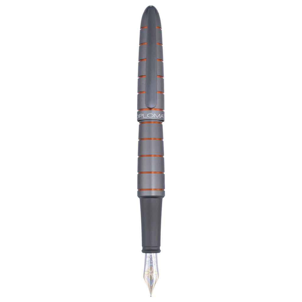 Diplomat Elox Ring Grey/Orange 14CT Fountain Pen