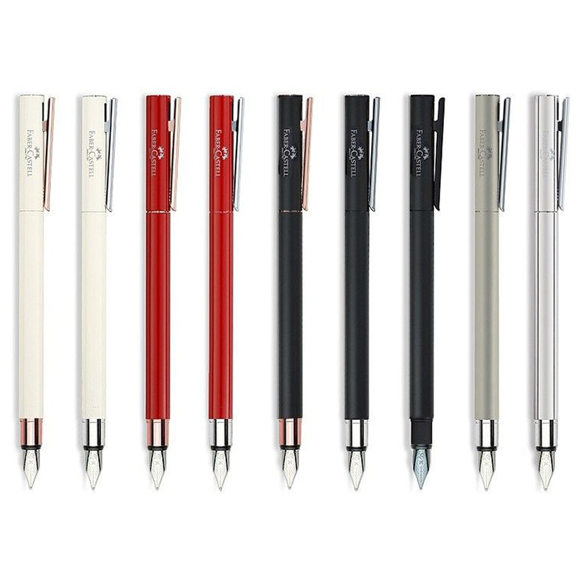 Faber-Castell Neo Slim Ivory Shiny Chrome Fountain Pen