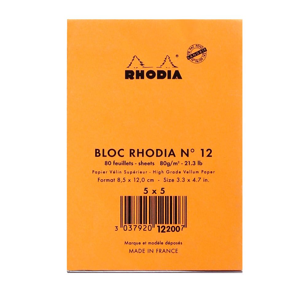 Rhodia Basics Orange Notepad (85X120mm - Grid) 12200C