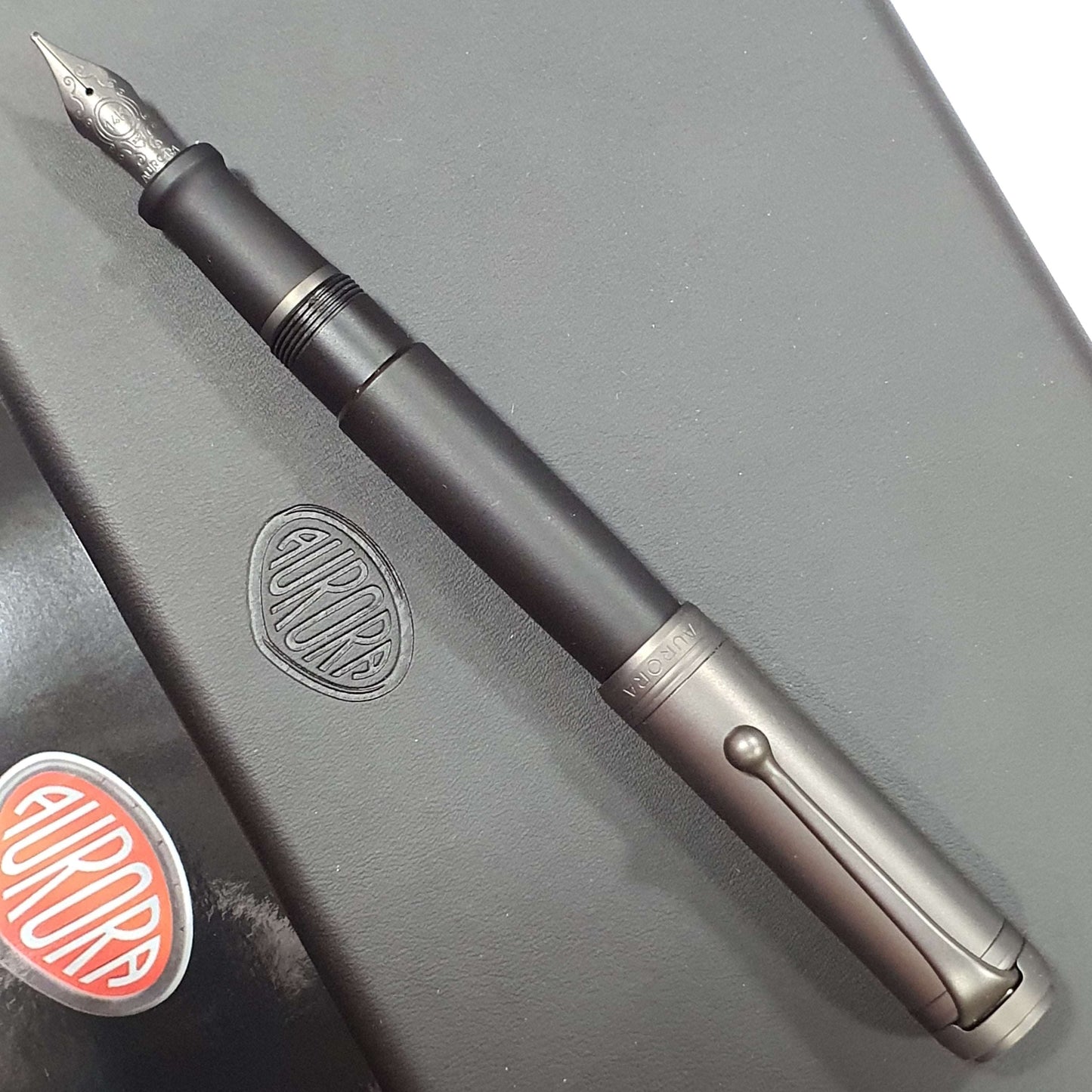 Aurora Talentum Ruthenium/Black 14K Gold Fountain Pen D10-CRN