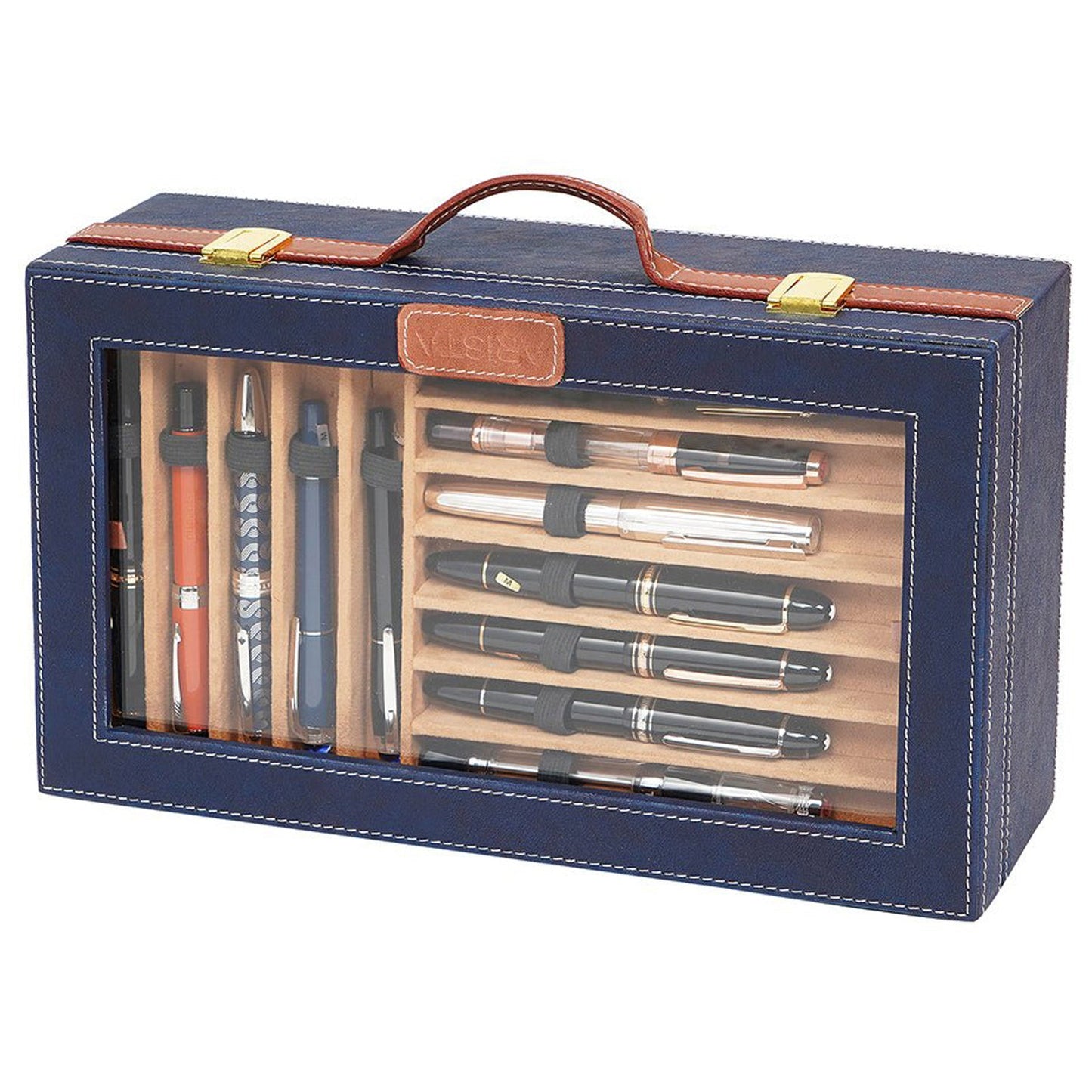 Arista Leather Thirty Eight Pen Box (Blue) AE038BLU
