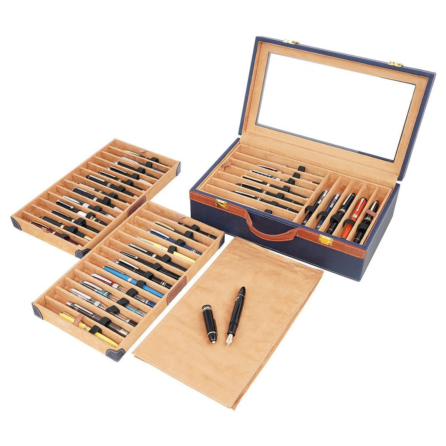 Arista Leather Thirty Eight Pen Box (Blue) AE038BLU