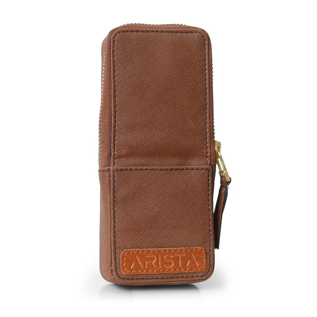 Arista Leather Three Pen Case (Brown) AE003BRW