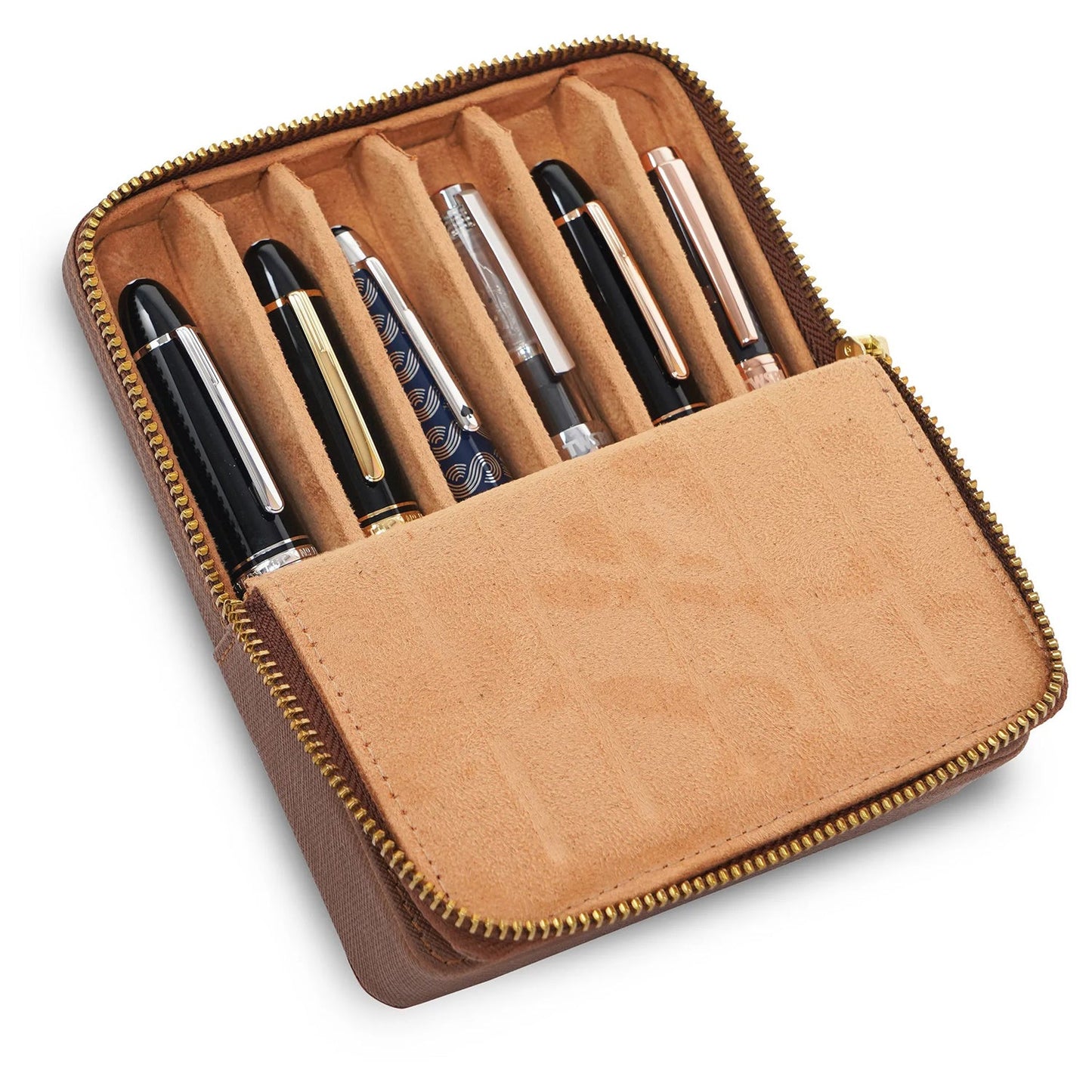 Arista Leather Six Pen Case (Brown) AE006BWN