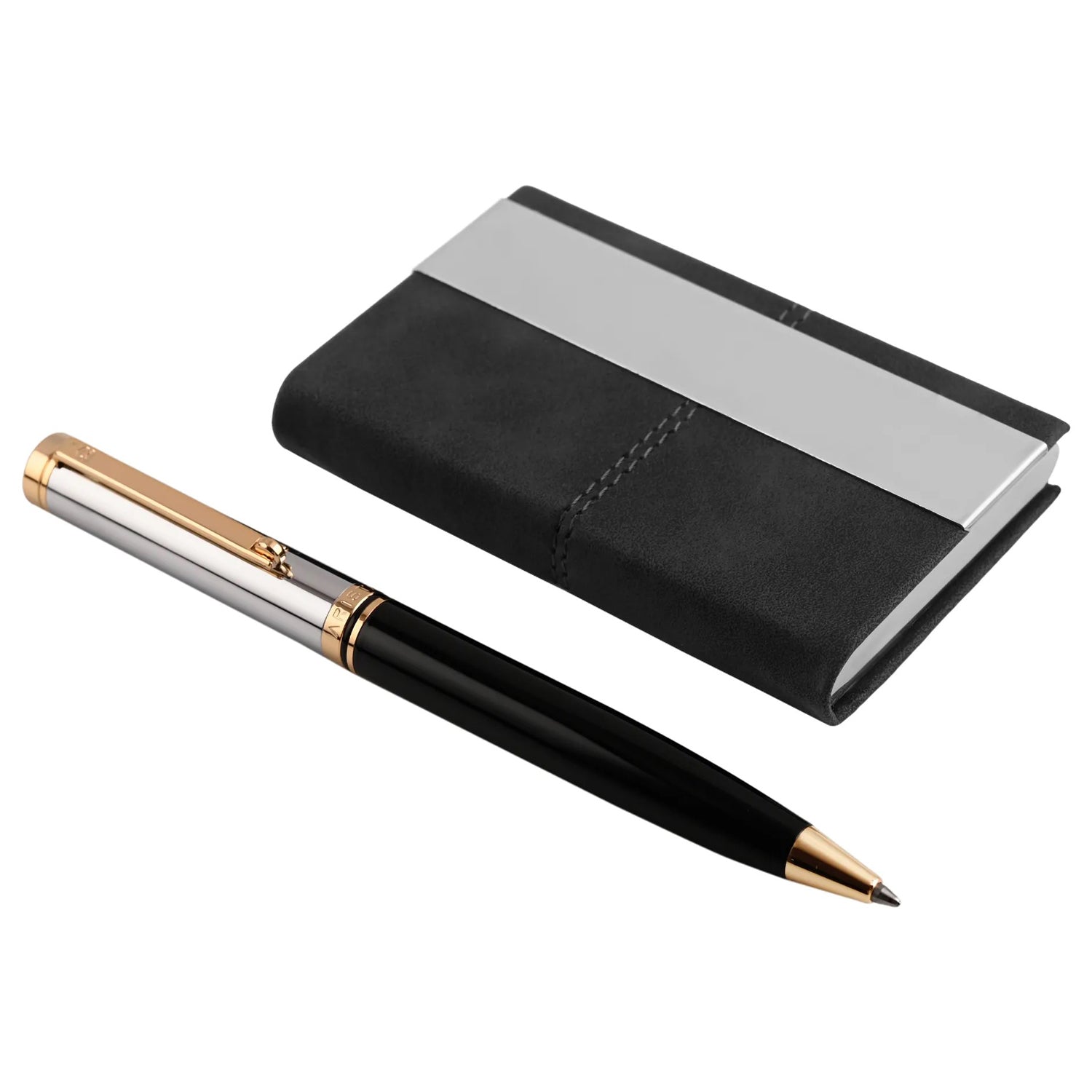 Arista Switch Black Chrome GT Ballpoint Pen + Card Holder Gift Set AE0175CH