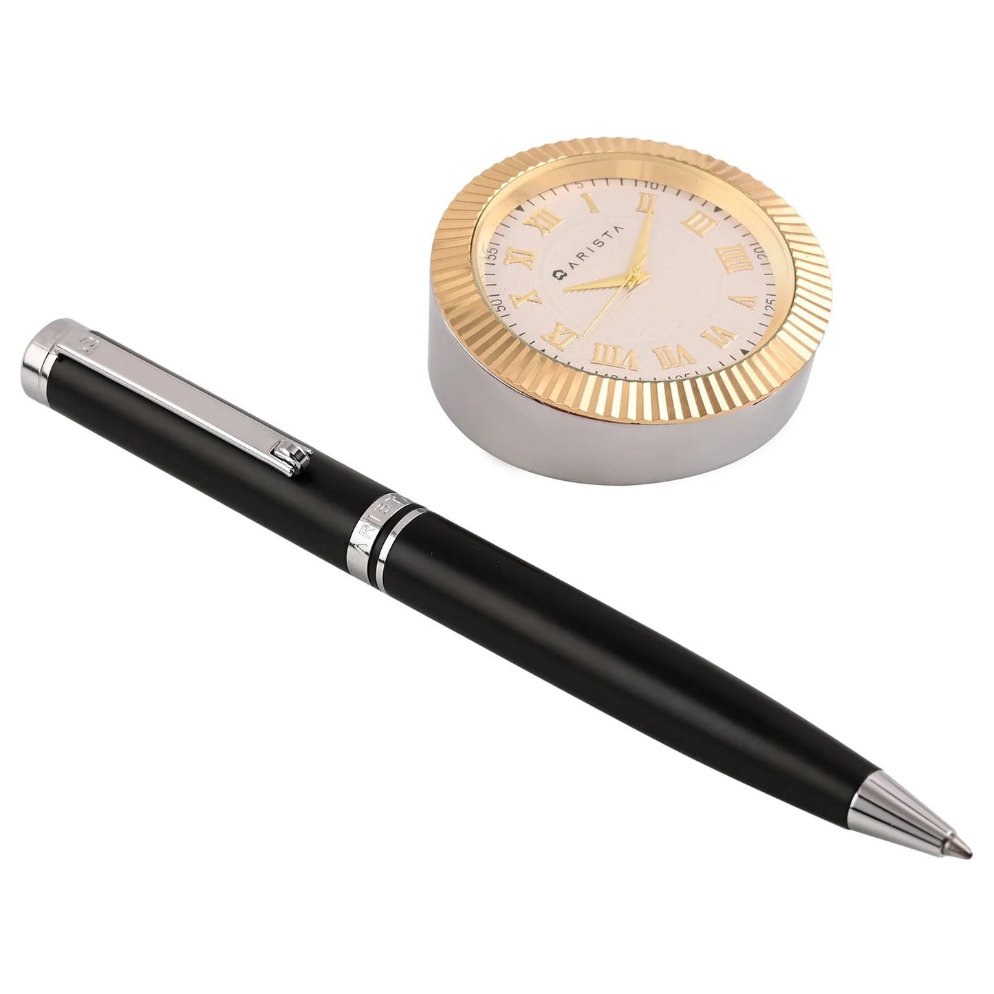 Arista Switch Black CT Ballpoint Pen + Table Clock Gift Set AE0117CL