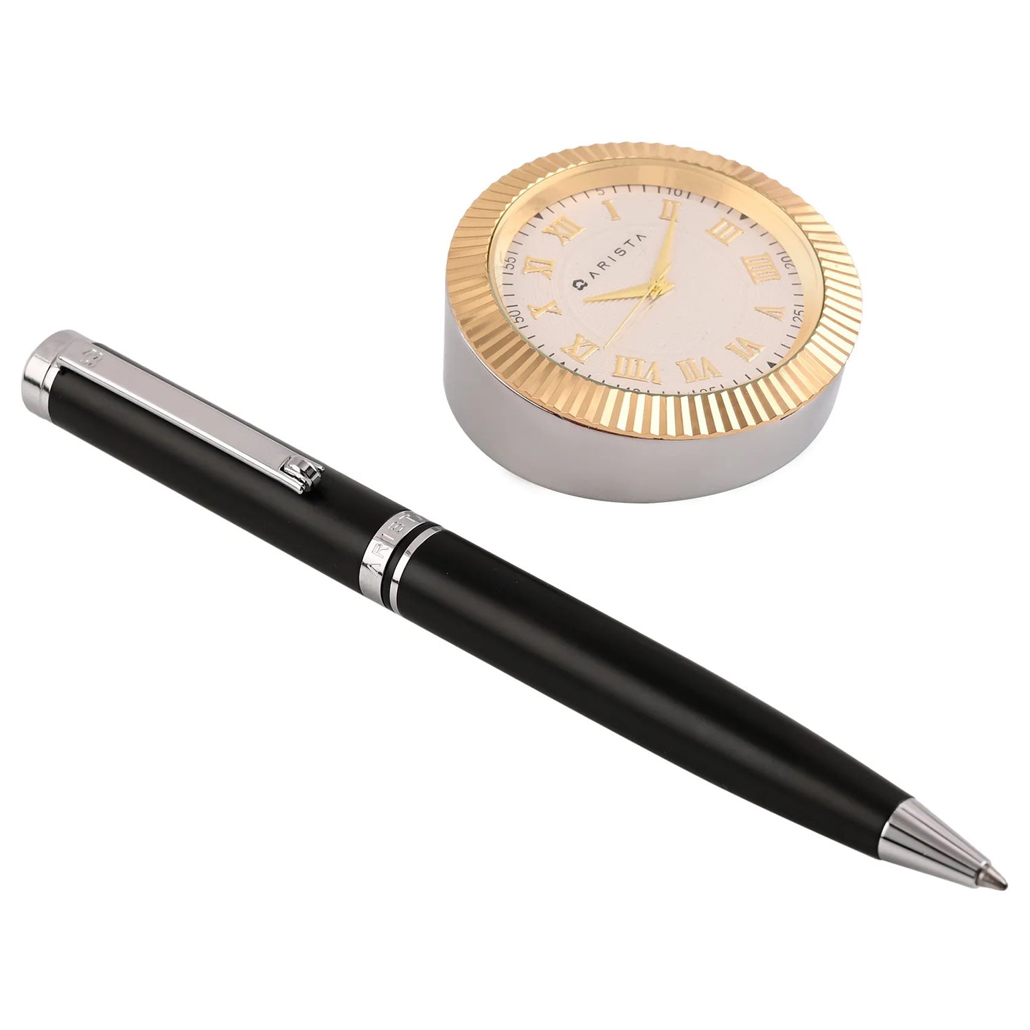 Arista Switch Black CT Ballpoint Pen + Table Clock Gift Set AE0117CL