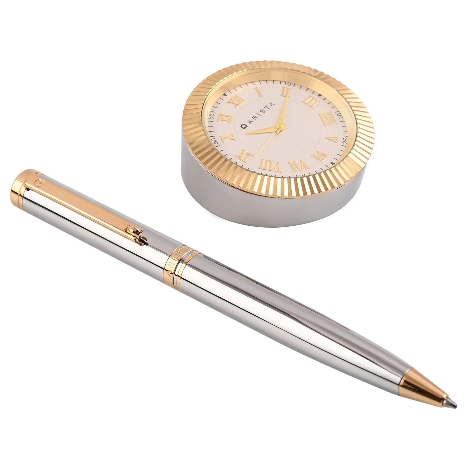 Arista Switch Chrome GT Ballpoint Pen + Table Clock Gift Set AE0140CL