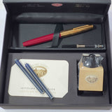 Aurora Duo Cart Burgundy Fountain Pen wih hooded nib