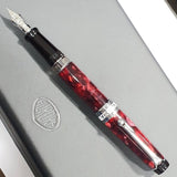 Aurora Optima Burgundy 14K Gold CT Fountain Pen996-CX with ink reservoir