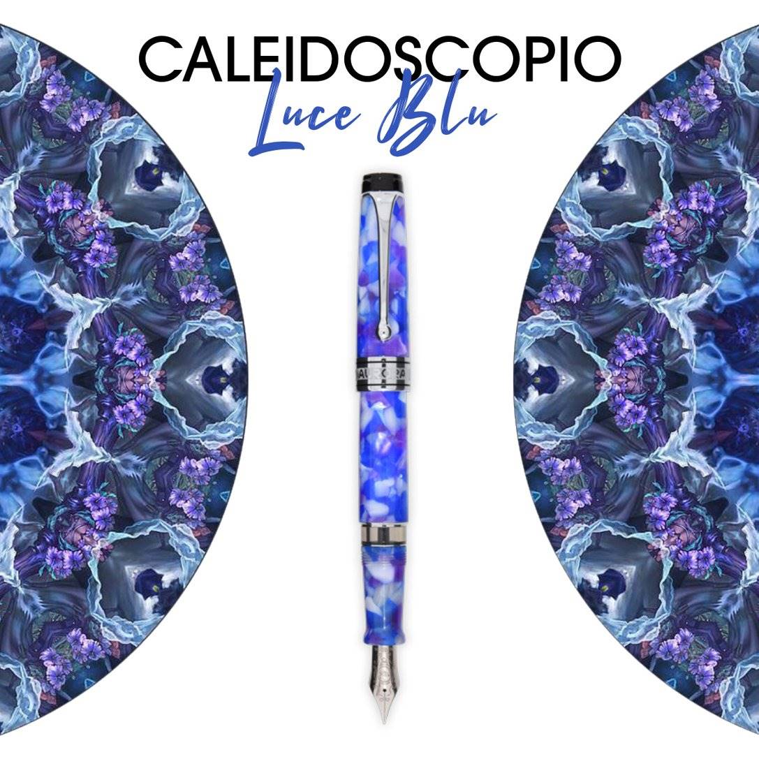 Aurora Optima Caleidoscopio Luce Blu CT Fountain Pen 996-CKB (Limited Edition) having marbled finish