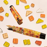 Aurora Optima Caleidoscopio Luce Gialla RT Fountain Pen 996-PKG (Limited Edition) having marbled finish