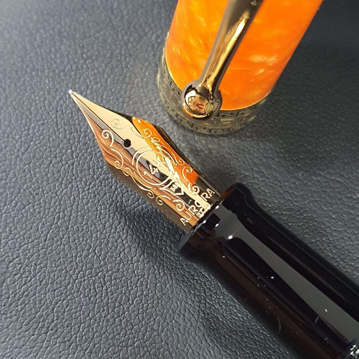 Aurora Optima Orange 14K Gold GT Fountain Pen