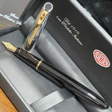 Aurora Style Guilloche Chrome/Black GT Fountain Pen E14-C