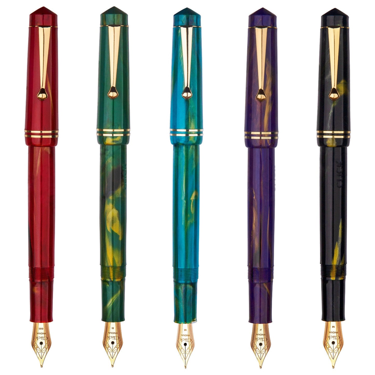 Click Aristocrat Marble Green GT Fountain Pen CLK1250MG