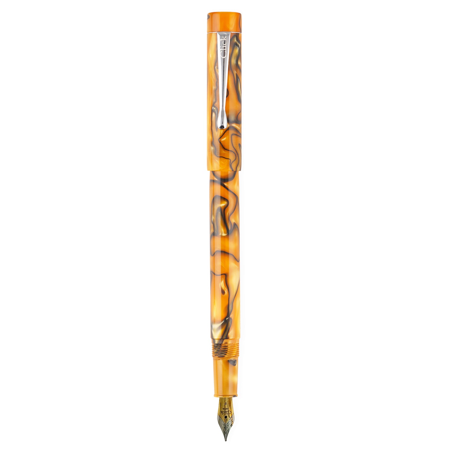 Click Century Acrylic Orange Black CT Fountain Pen CLK130070ORBK