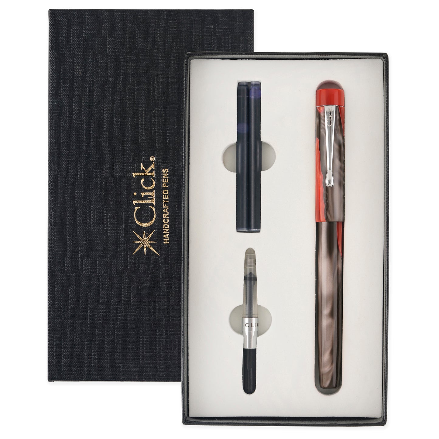 Click Century Acrylic Red Black CT Fountain Pen CLK130070RBK