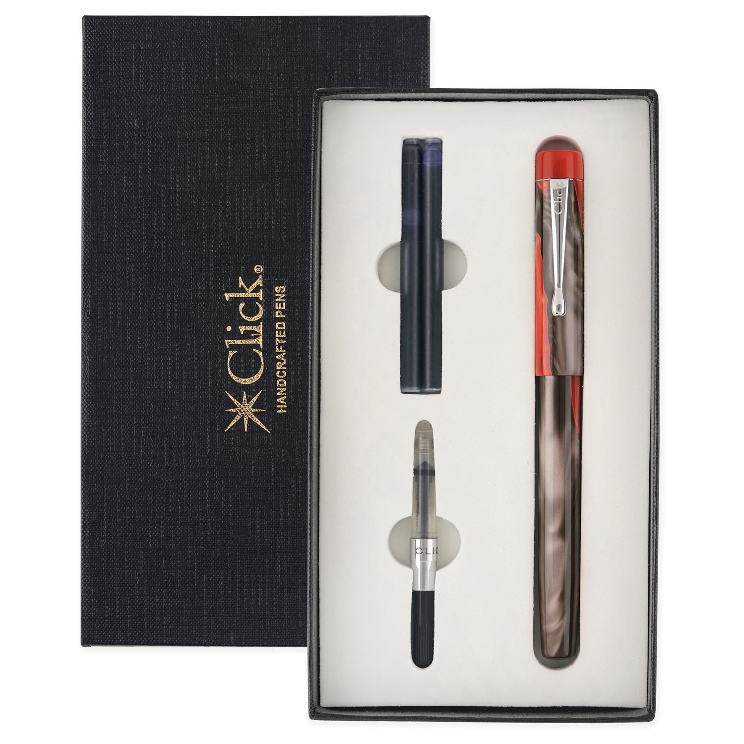 Click Century Acrylic Red Black CT Fountain Pen CLK130070RBK