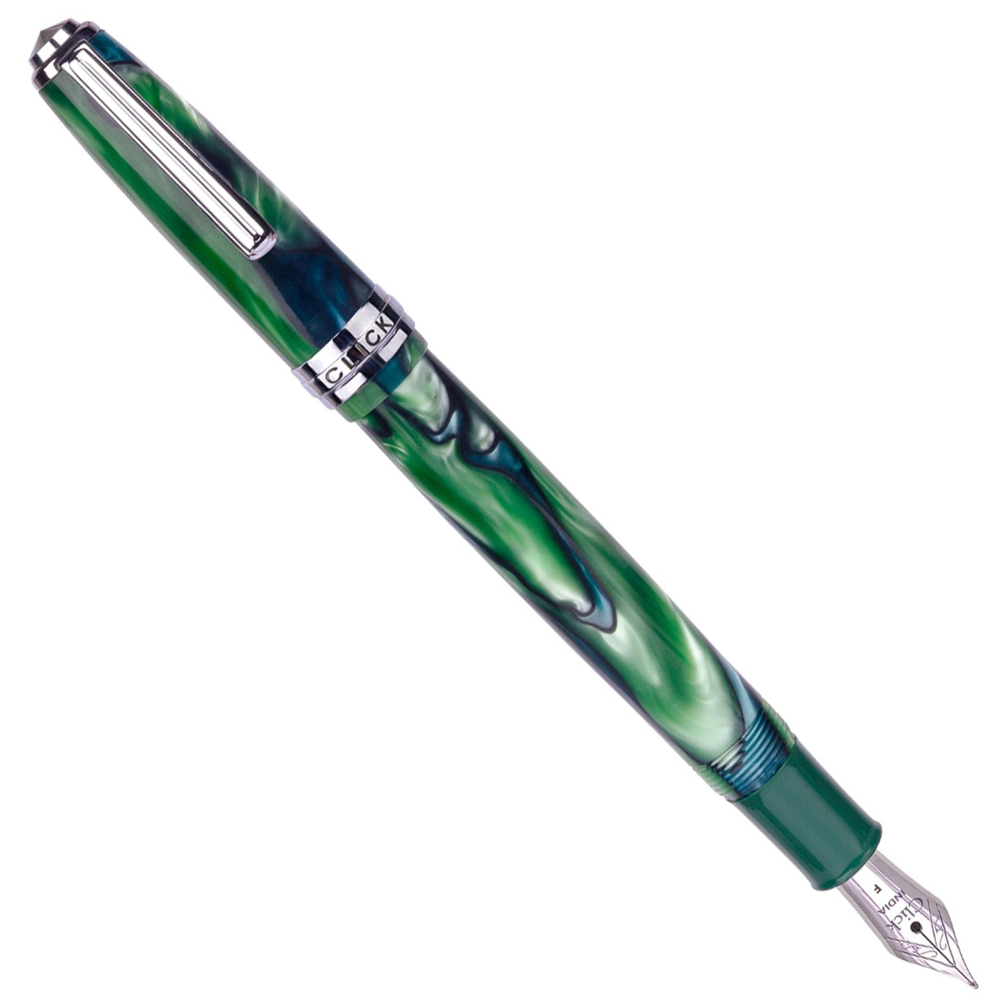 Click Falcon Acrylic Green Blue CT Fountain Pen CLK130060GBU