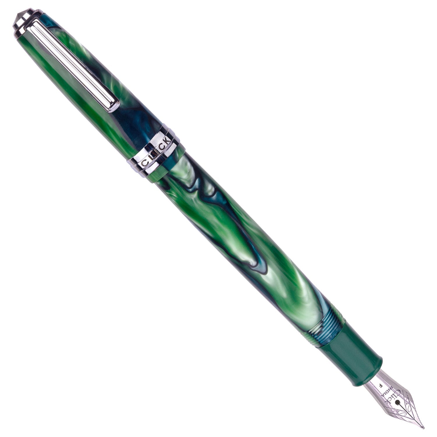 Click Falcon Acrylic Green Blue CT Fountain Pen CLK130060GBU