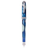 Click Falcon Acrylic White Blue CT Fountain Pen CLK130060WBU