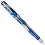 Click Falcon Acrylic White Blue CT Fountain Pen CLK130060WBU