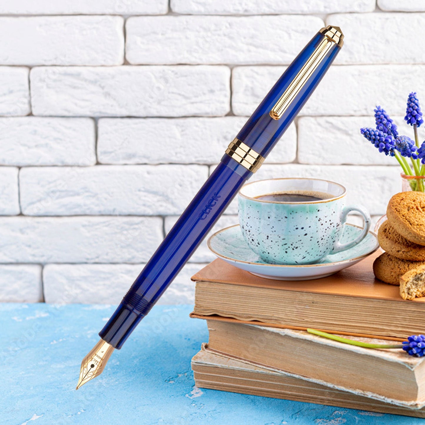 Click Falcon Demonstrator Blue GT Fountain Pen CLK130050DBU