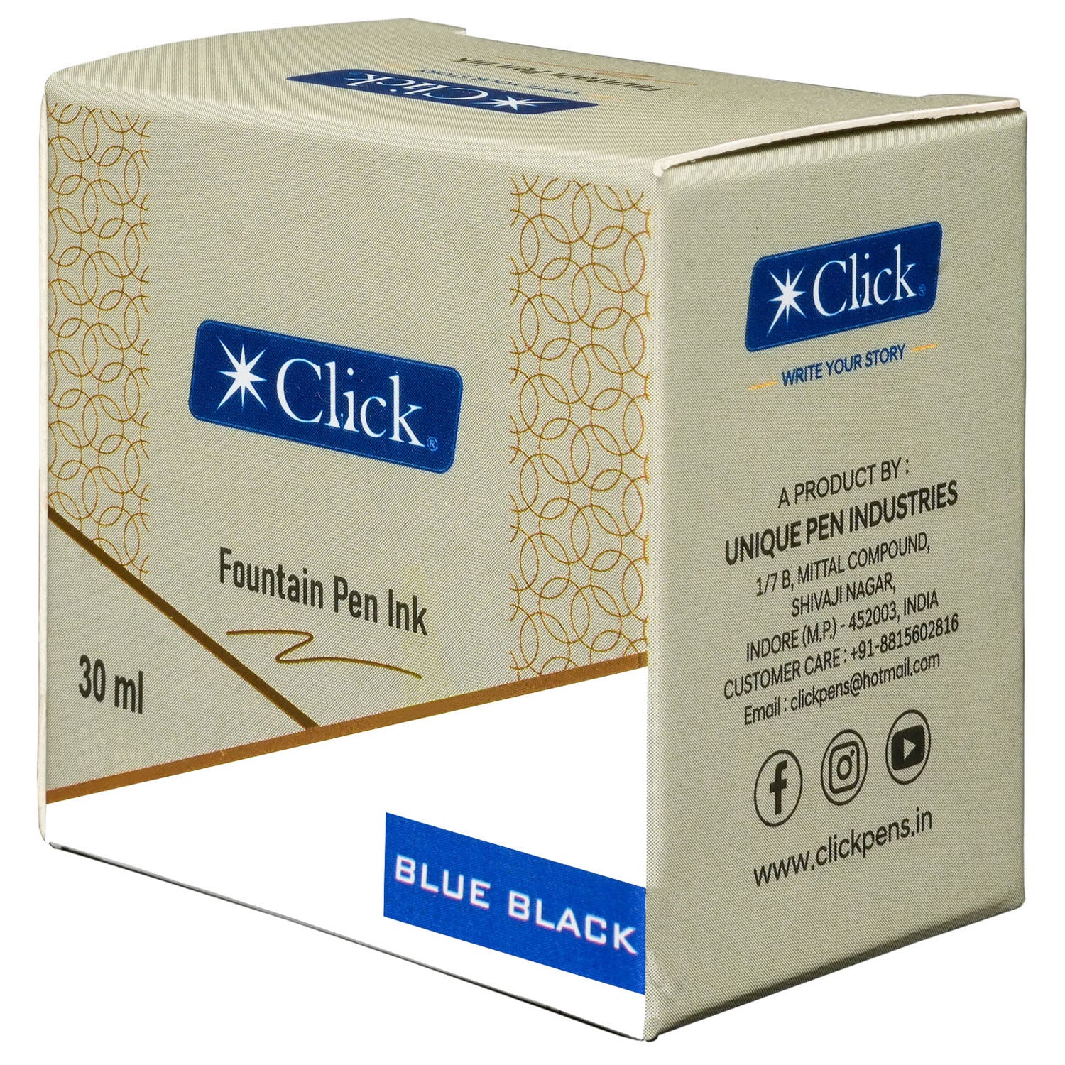 Click Ink Bottle (Blue Black - 30 ML) CLKIN30BUBK