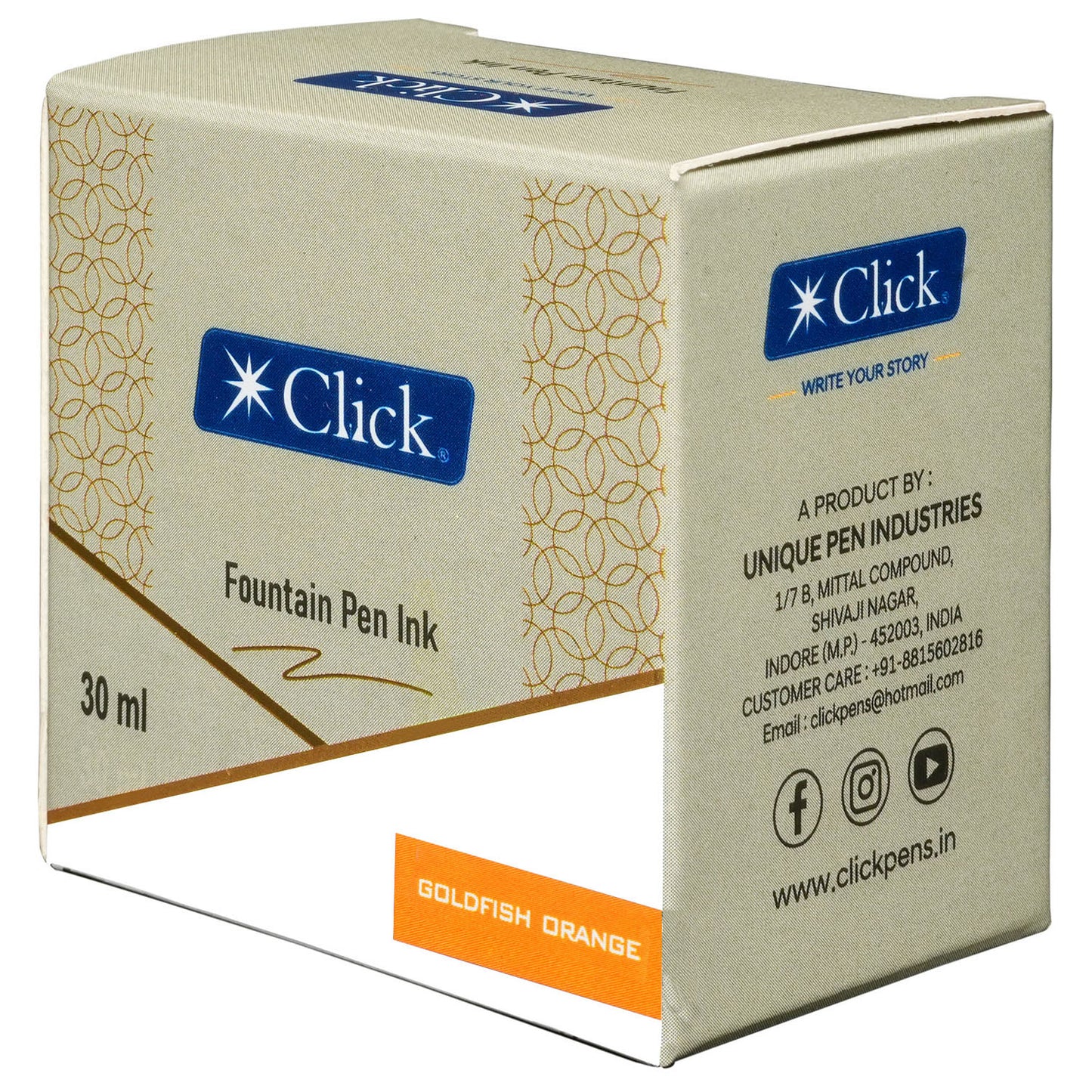 Click Ink Bottle (Goldfish Orange - 30 ML) CLKIN30GLOR