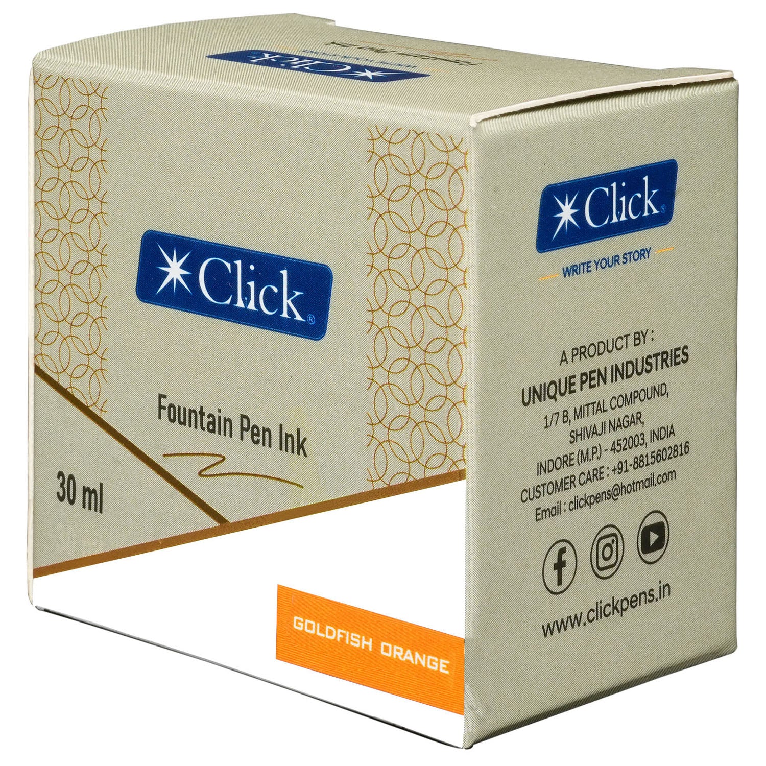 Click Ink Bottle (Goldfish Orange - 30 ML) CLKIN30GLOR