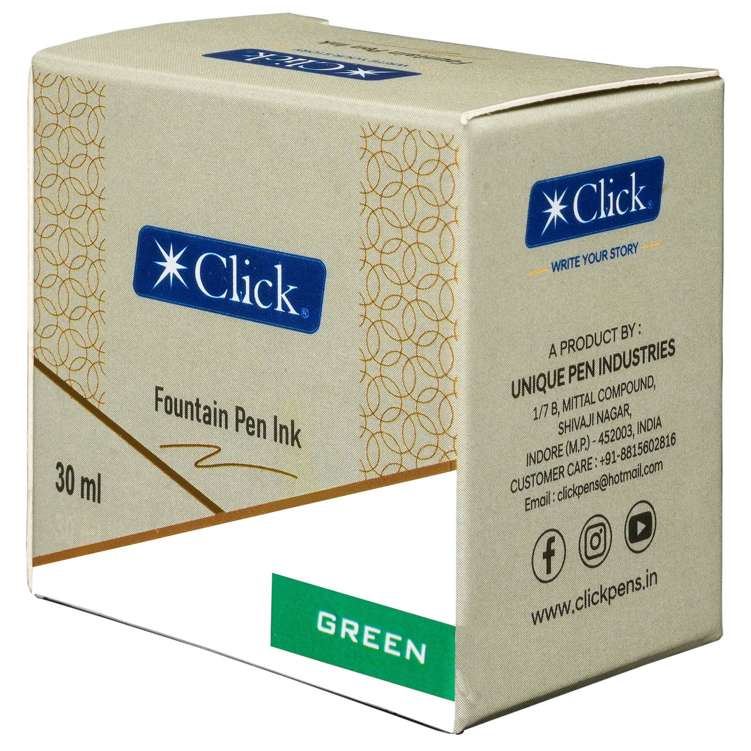 Click Ink Bottle (Green - 30 ML) CLKIN30GR