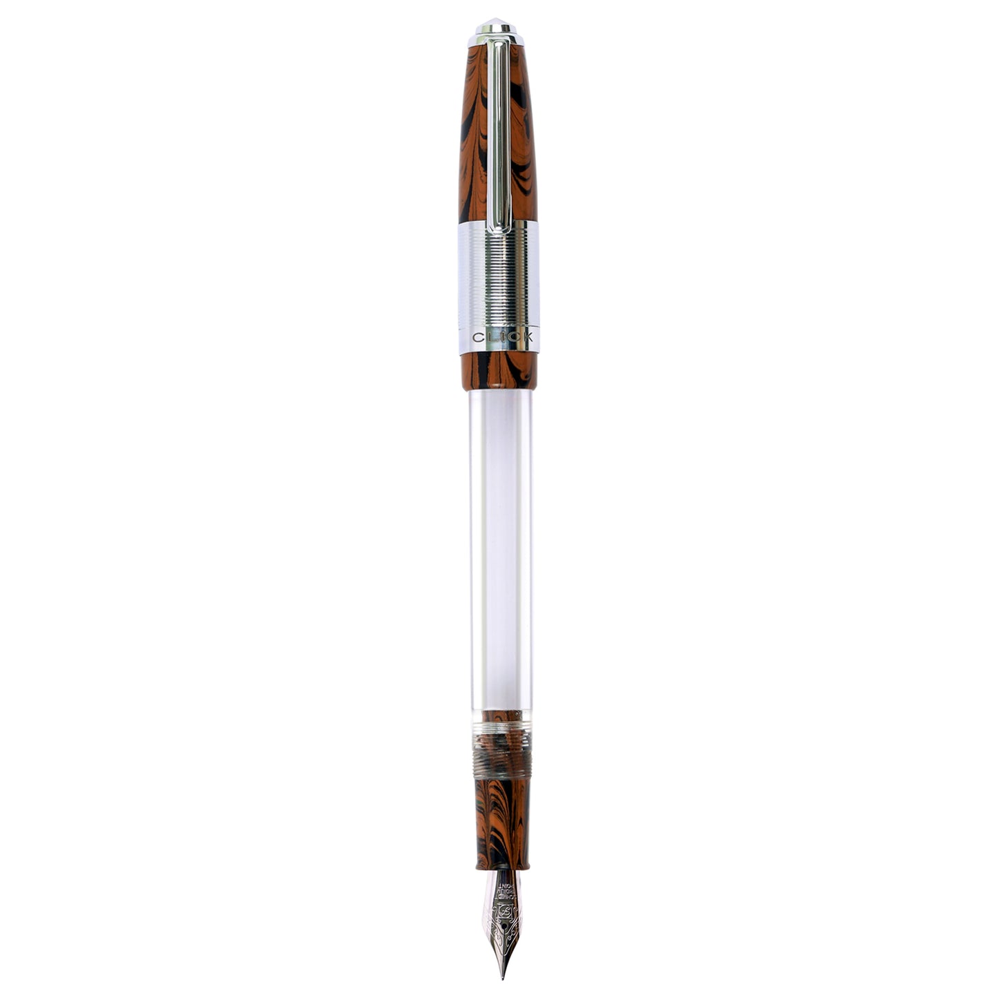 Click Retro Ebonite HT Brown/Black CT Fountain Pen CLK2500BRBK