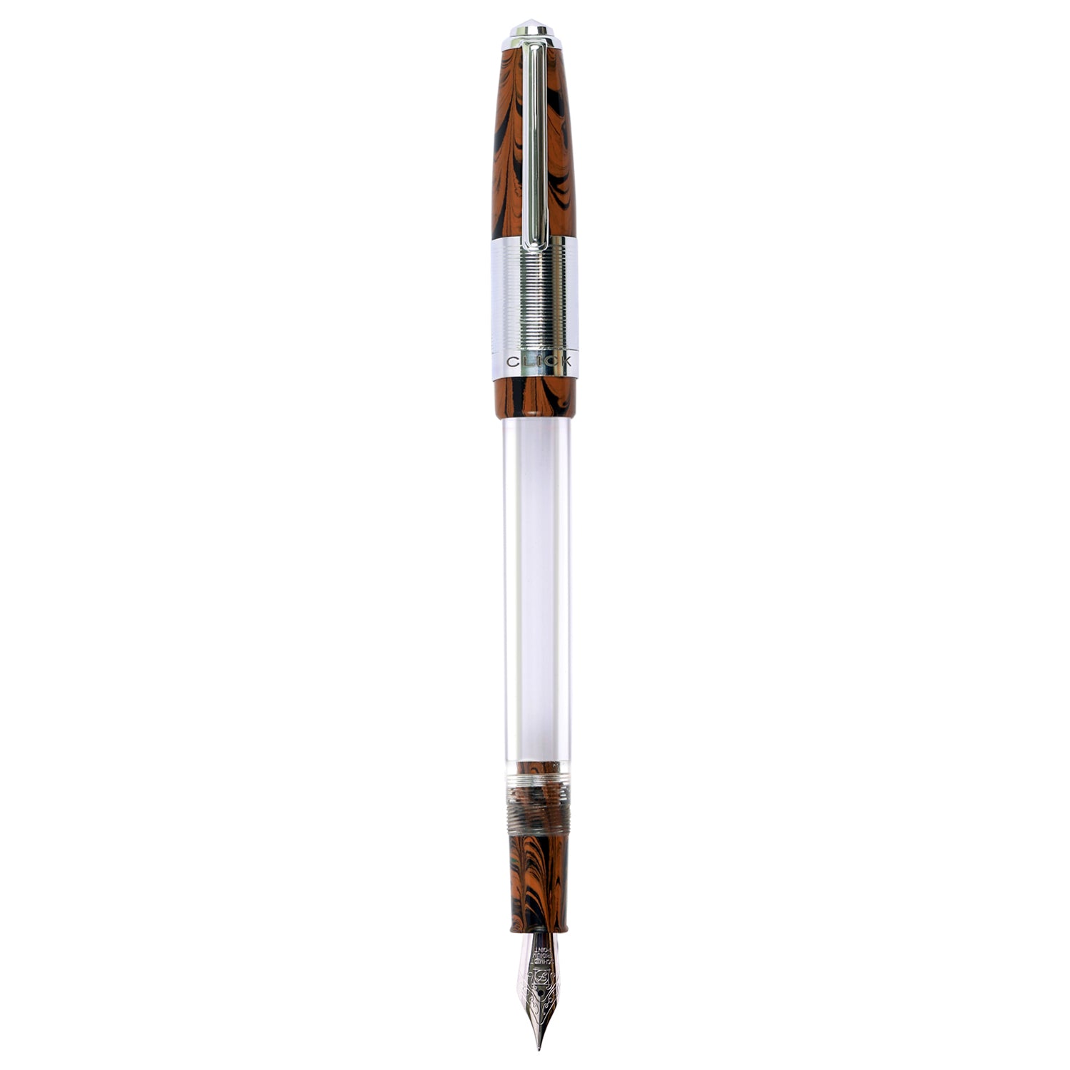Click Retro Ebonite HT Brown/Black CT Fountain Pen CLK2500BRBK