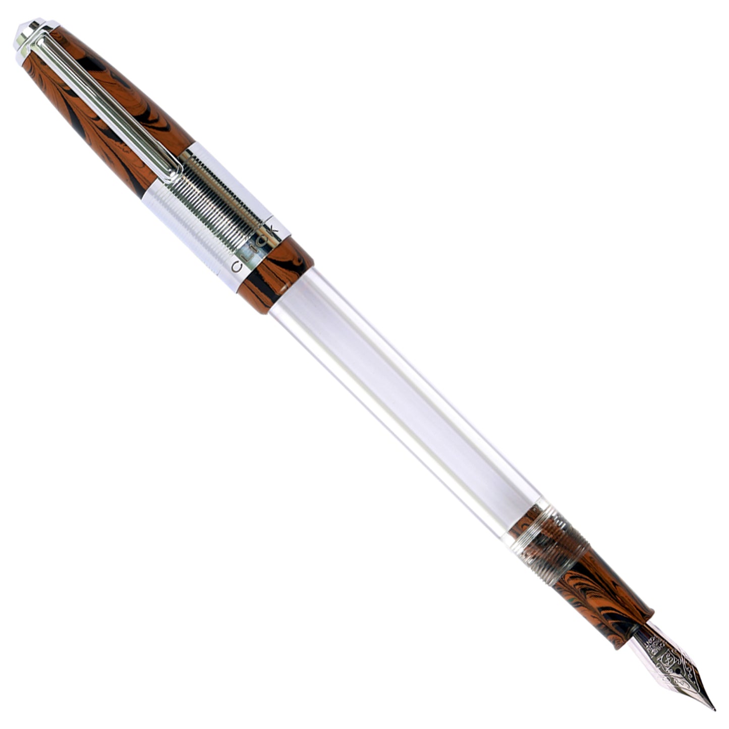 Click Retro Ebonite HT Brown/Black CT Fountain Pen CLK2500BRBK