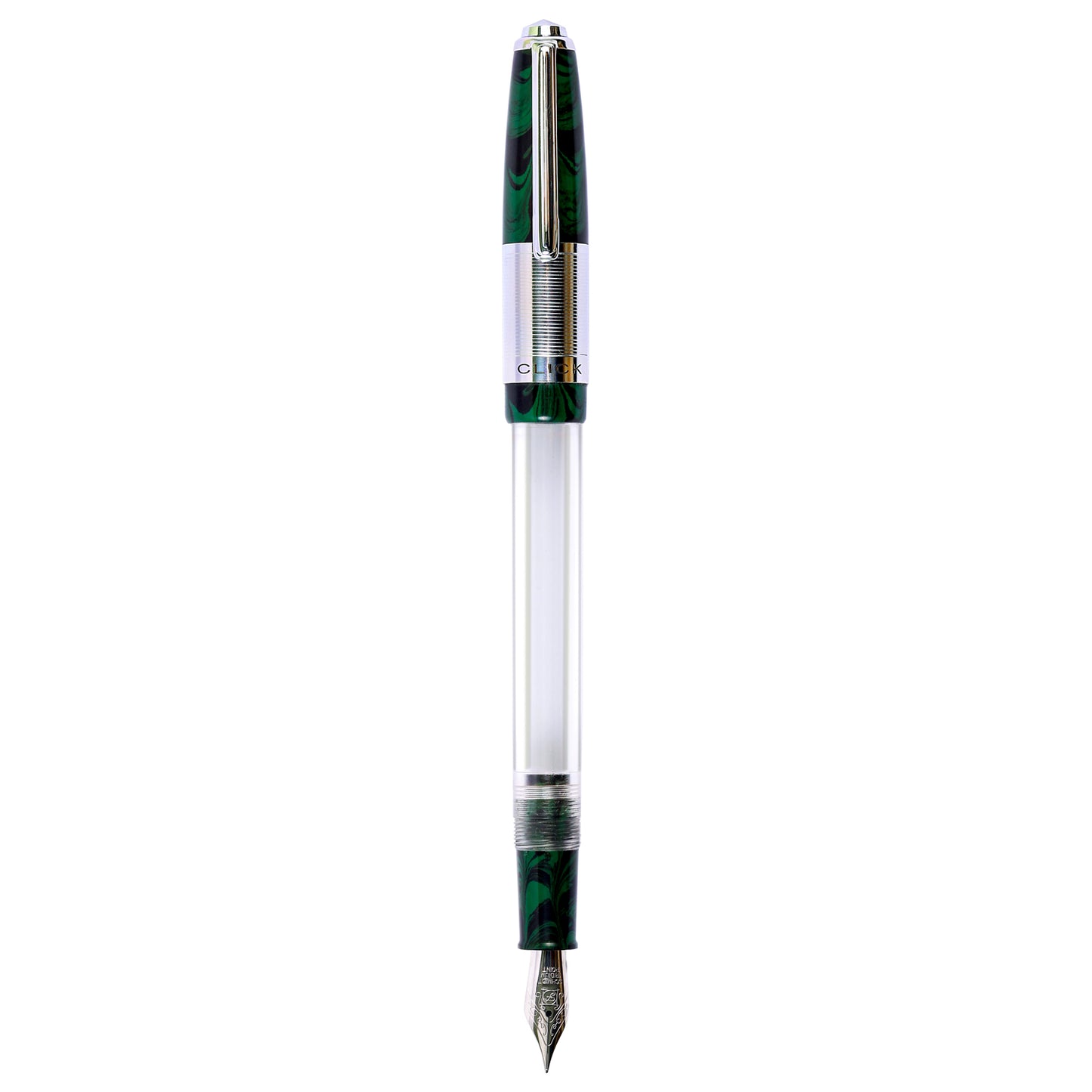 Click Retro Ebonite HT Green/Black CT Fountain Pen CLK2500GBK