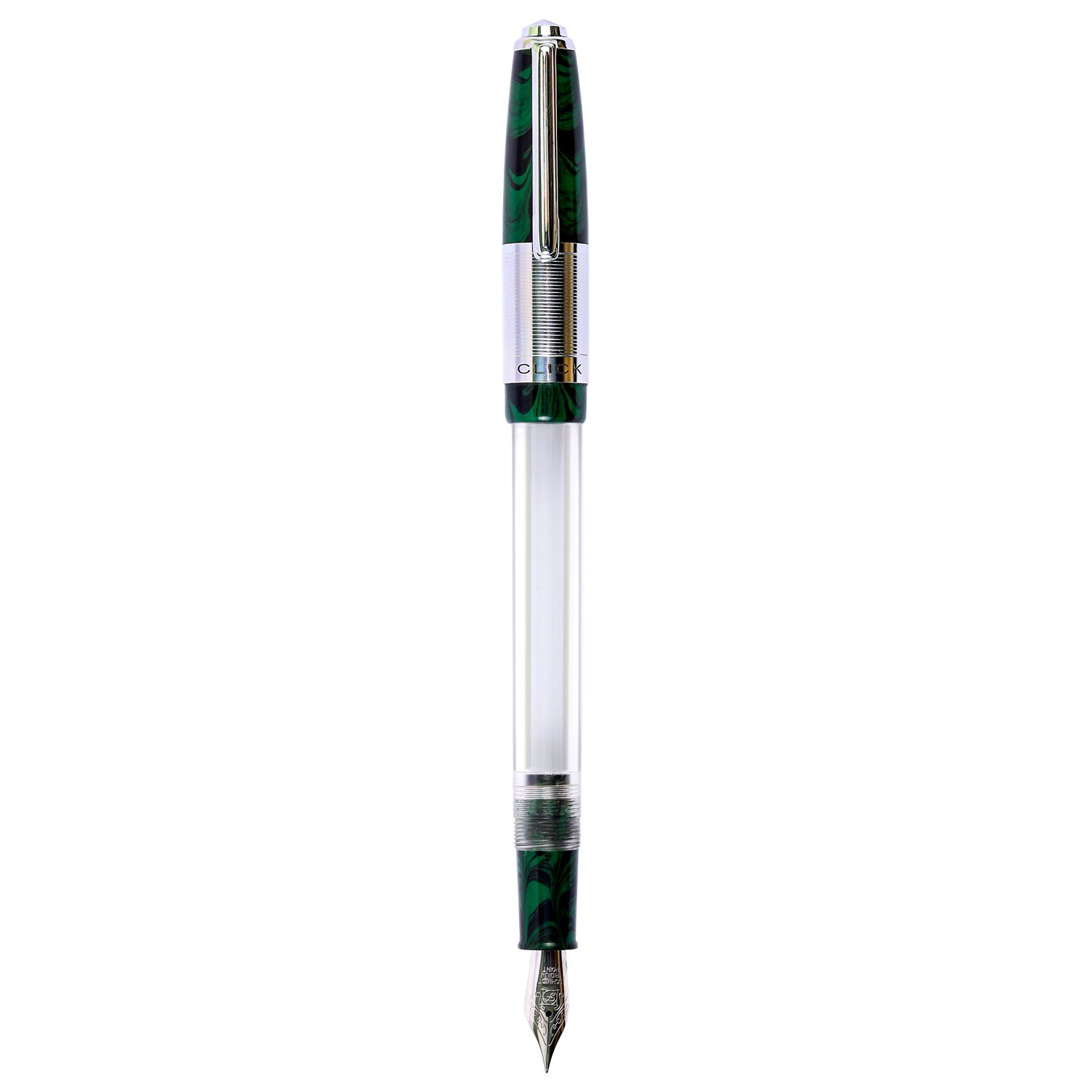 Click Retro Ebonite HT Green/Black CT Fountain Pen CLK2500GBK