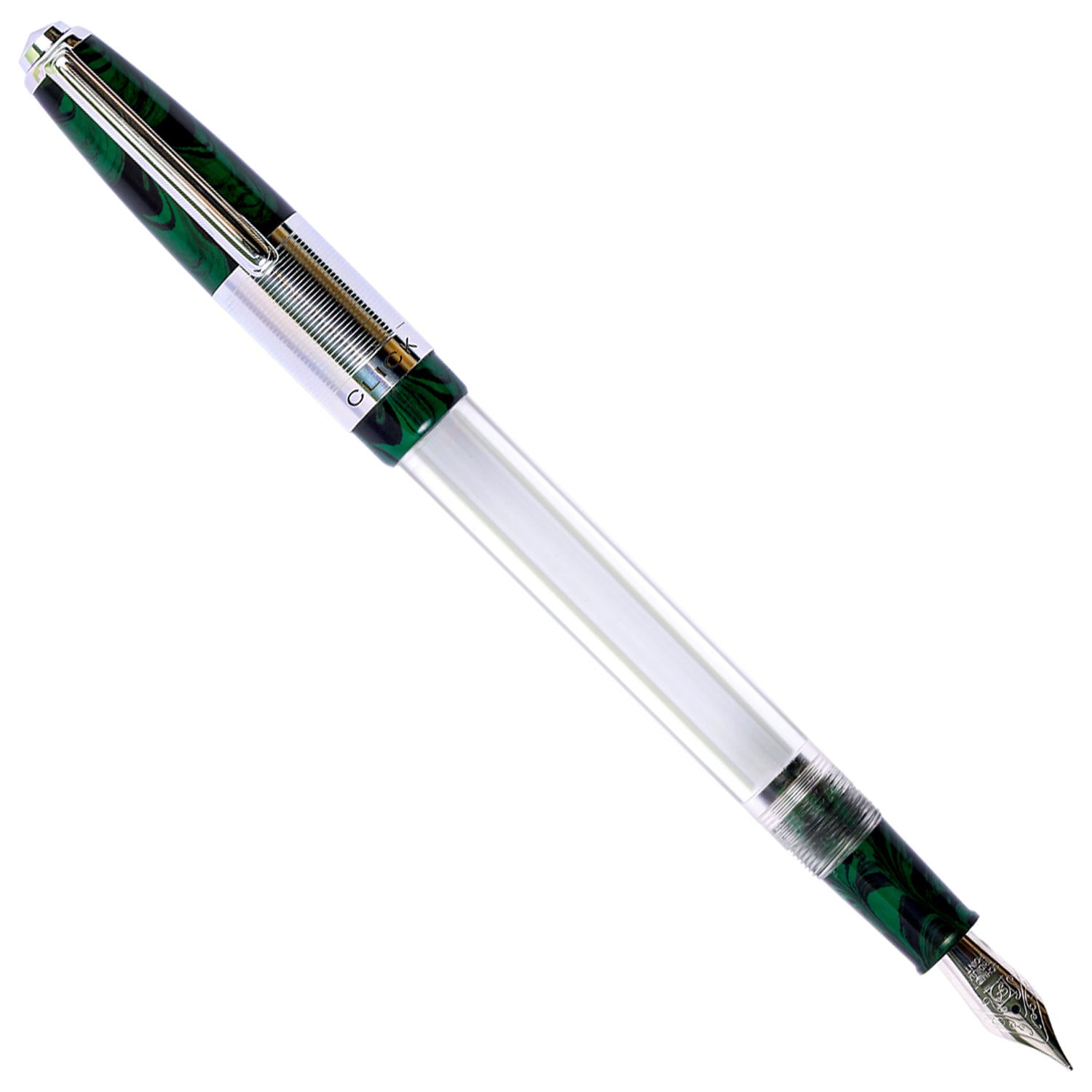 Click Retro Ebonite HT Green/Black CT Fountain Pen CLK2500GBK