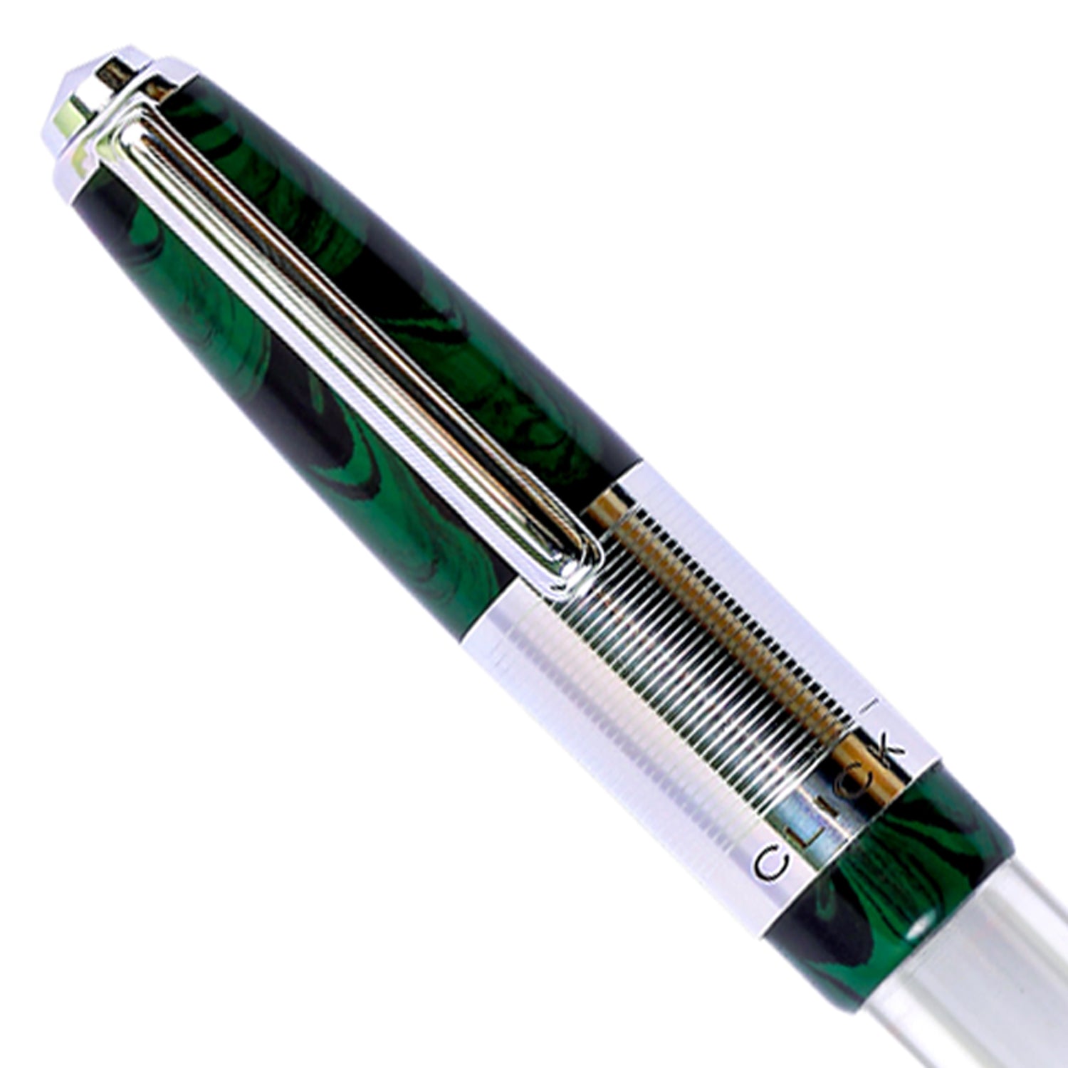 Click Retro Ebonite HT Green/Black CT Fountain Pen CLK2500GBK
