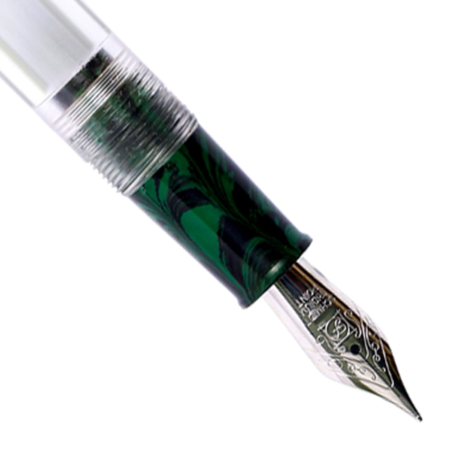 Click Retro Ebonite HT Green/Black CT Fountain Pen CLK2500GBK