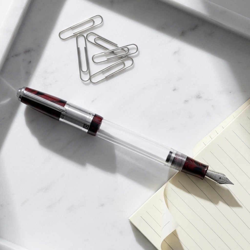 Click Retro Ebonite HT Maroon/Black CT Fountain Pen CLK2500MBK