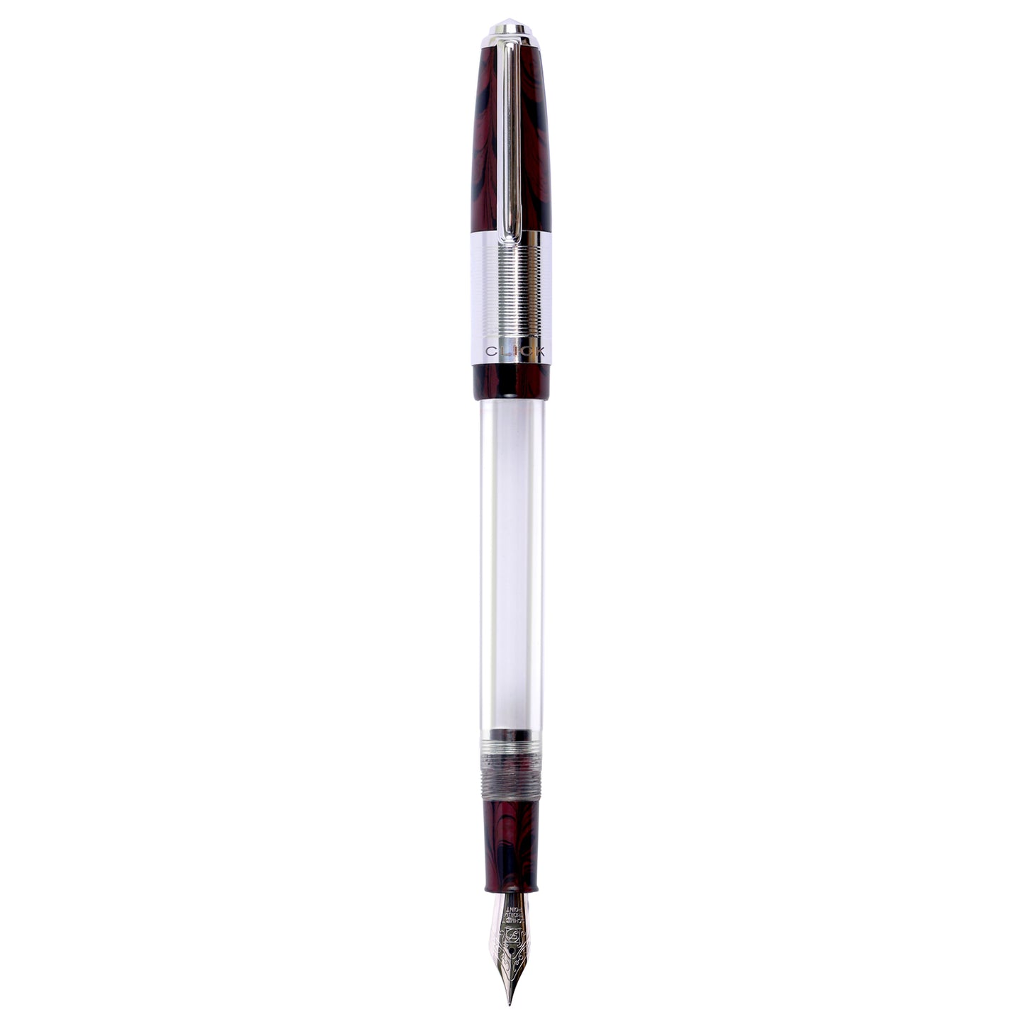 Click Retro Ebonite HT Maroon/Black CT Fountain Pen CLK2500MBK