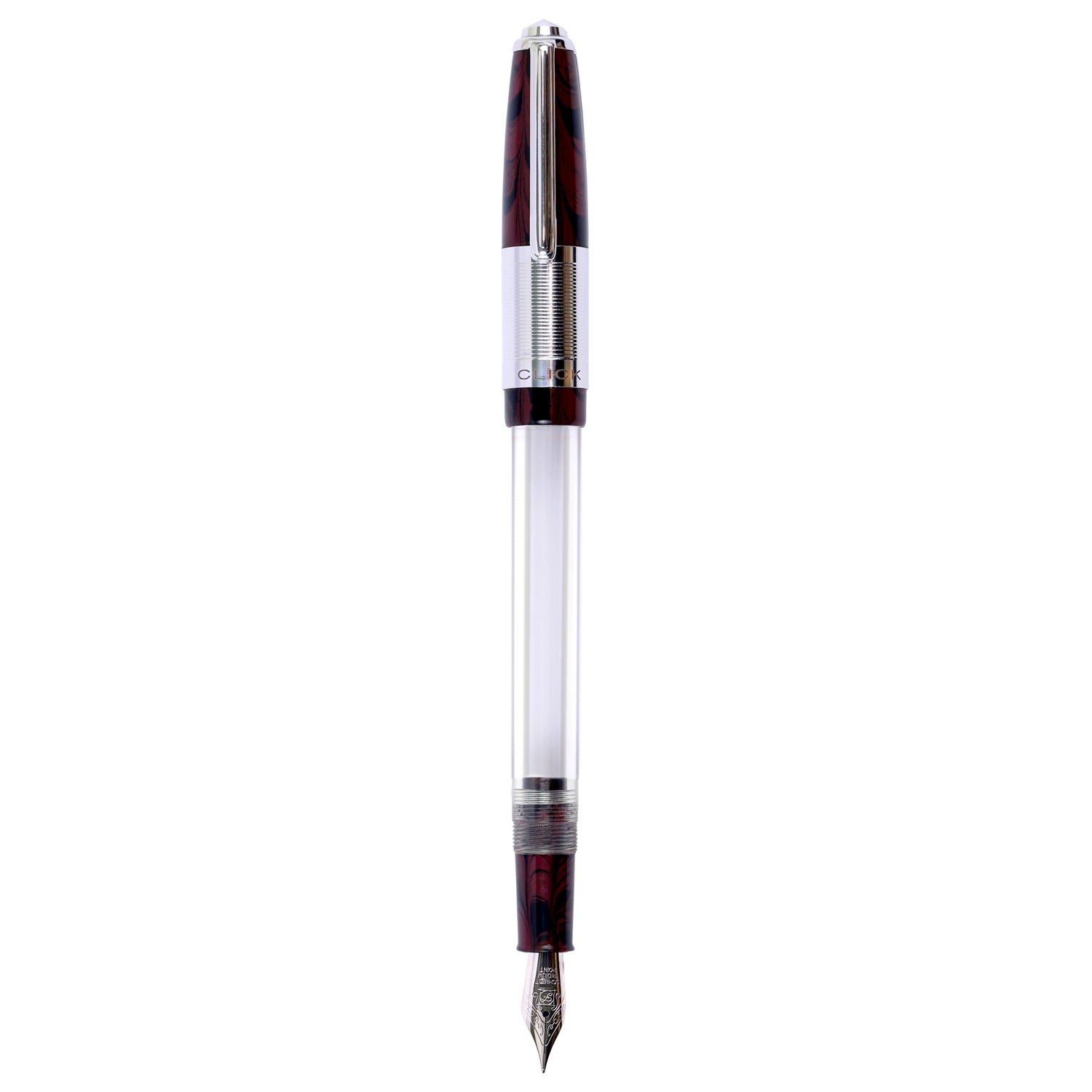 Click Retro Ebonite HT Maroon/Black CT Fountain Pen CLK2500MBK