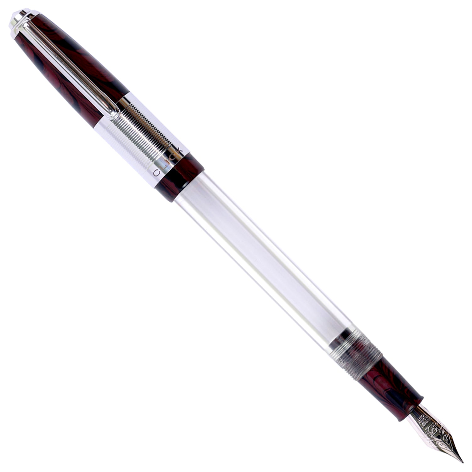 Click Retro Ebonite HT Maroon/Black CT Fountain Pen CLK2500MBK