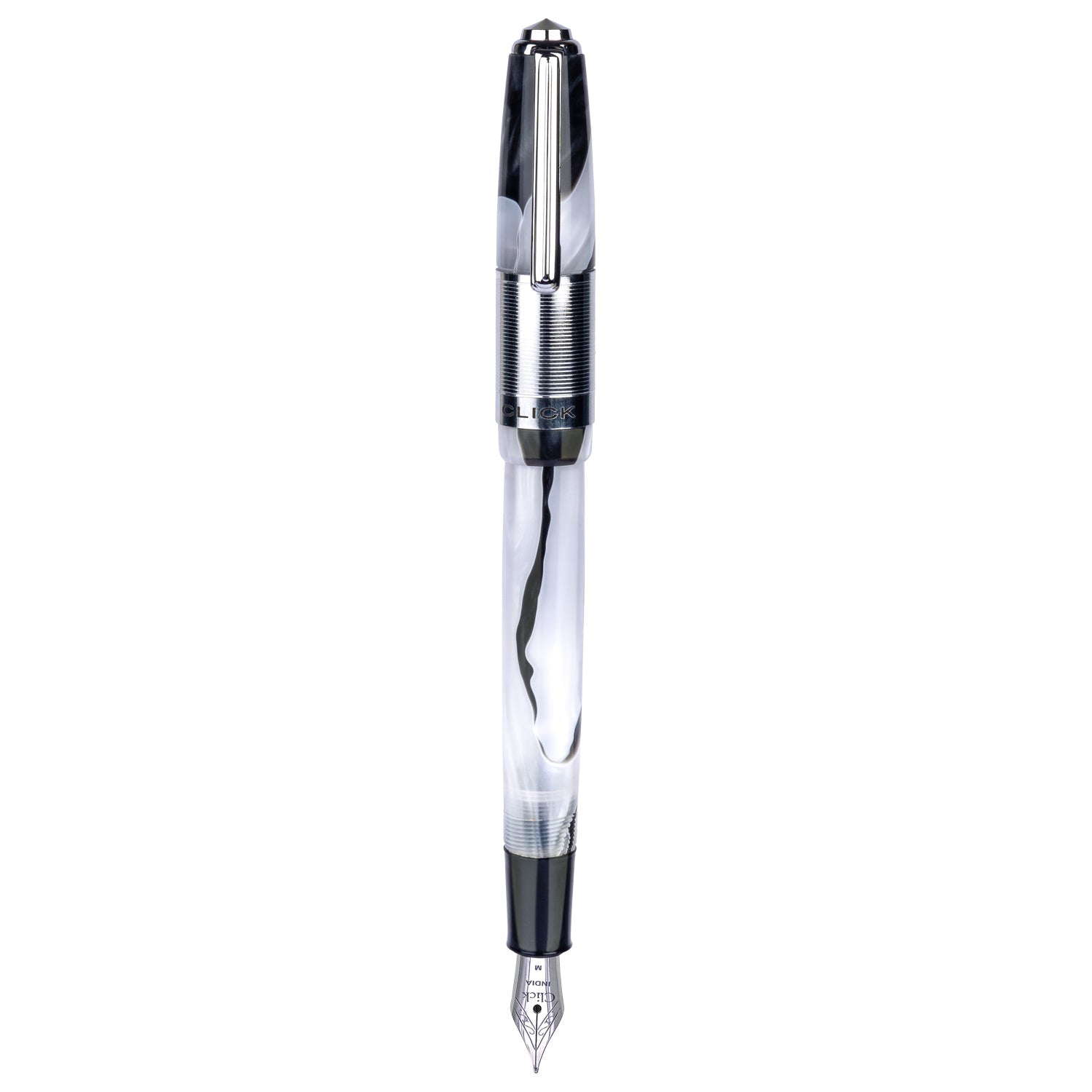 Click Retro White Black CT Fountain Pen CLK2100EBK