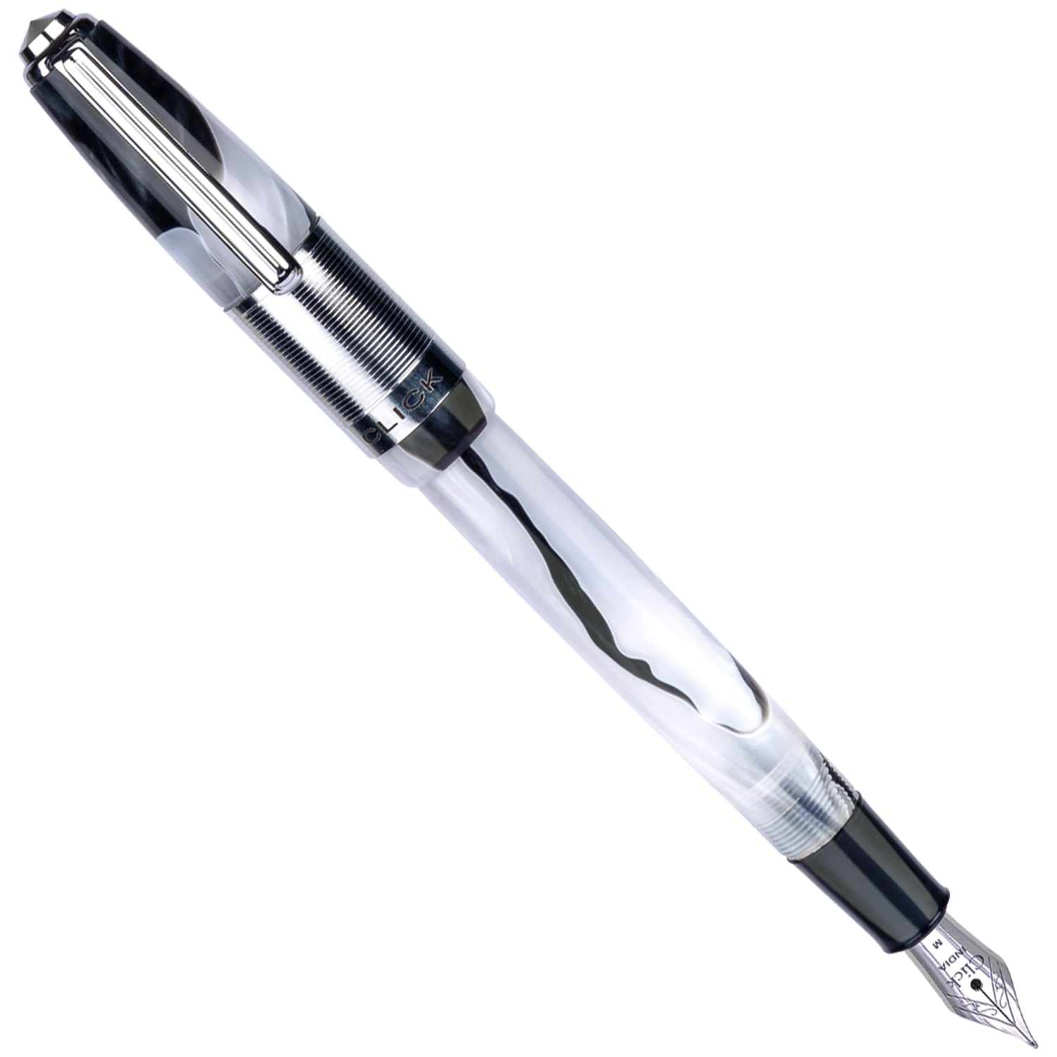 Click Retro White Black CT Fountain Pen CLK2100EBK