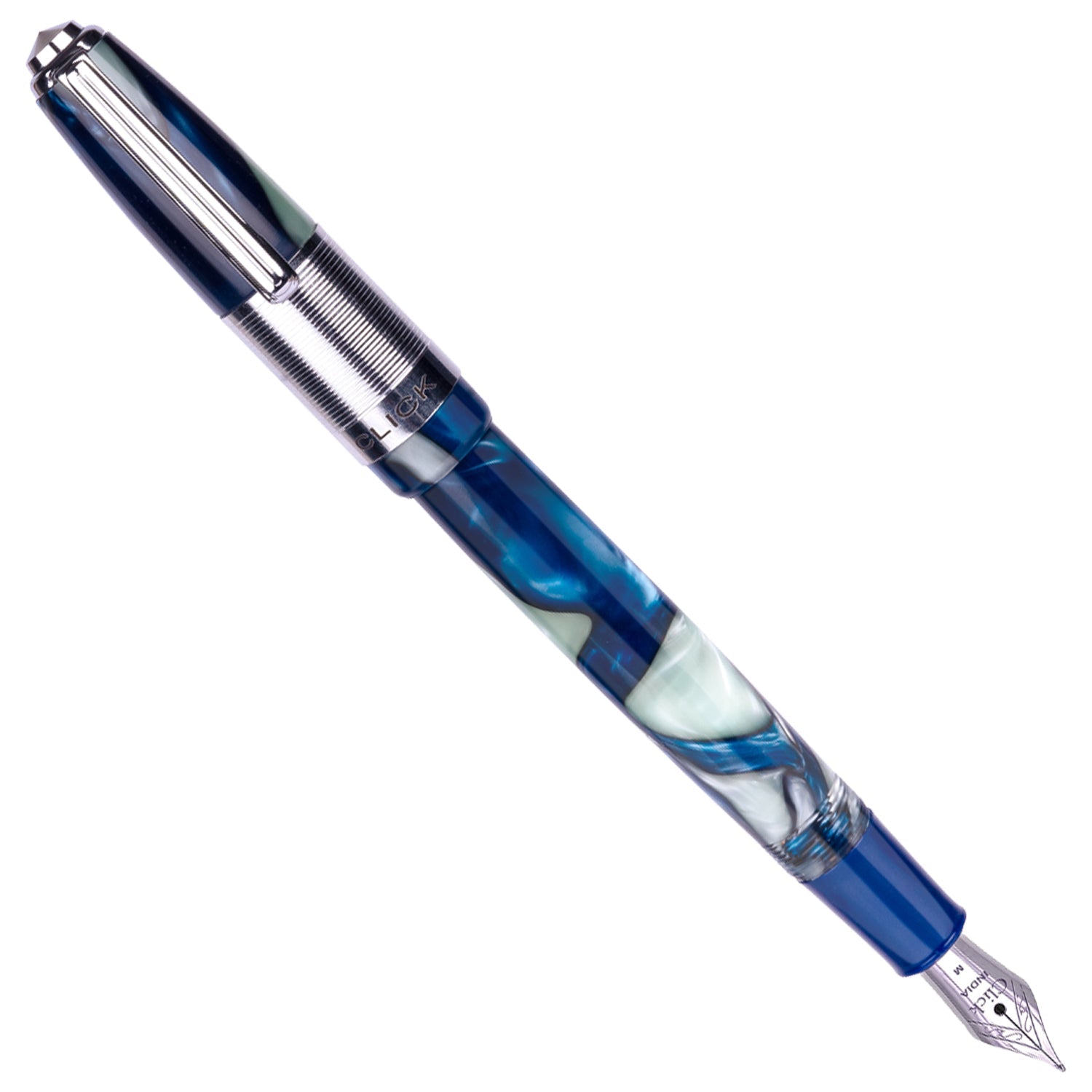 Click Retro White Blue CT Fountain Pen CLK2100WBU