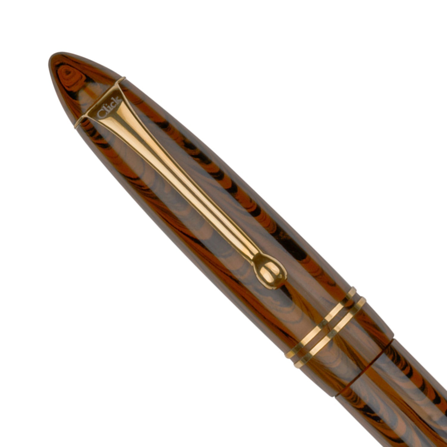 Click Yen Ebonite Brown Black GT Fountain Pen CLK13600EBRBK