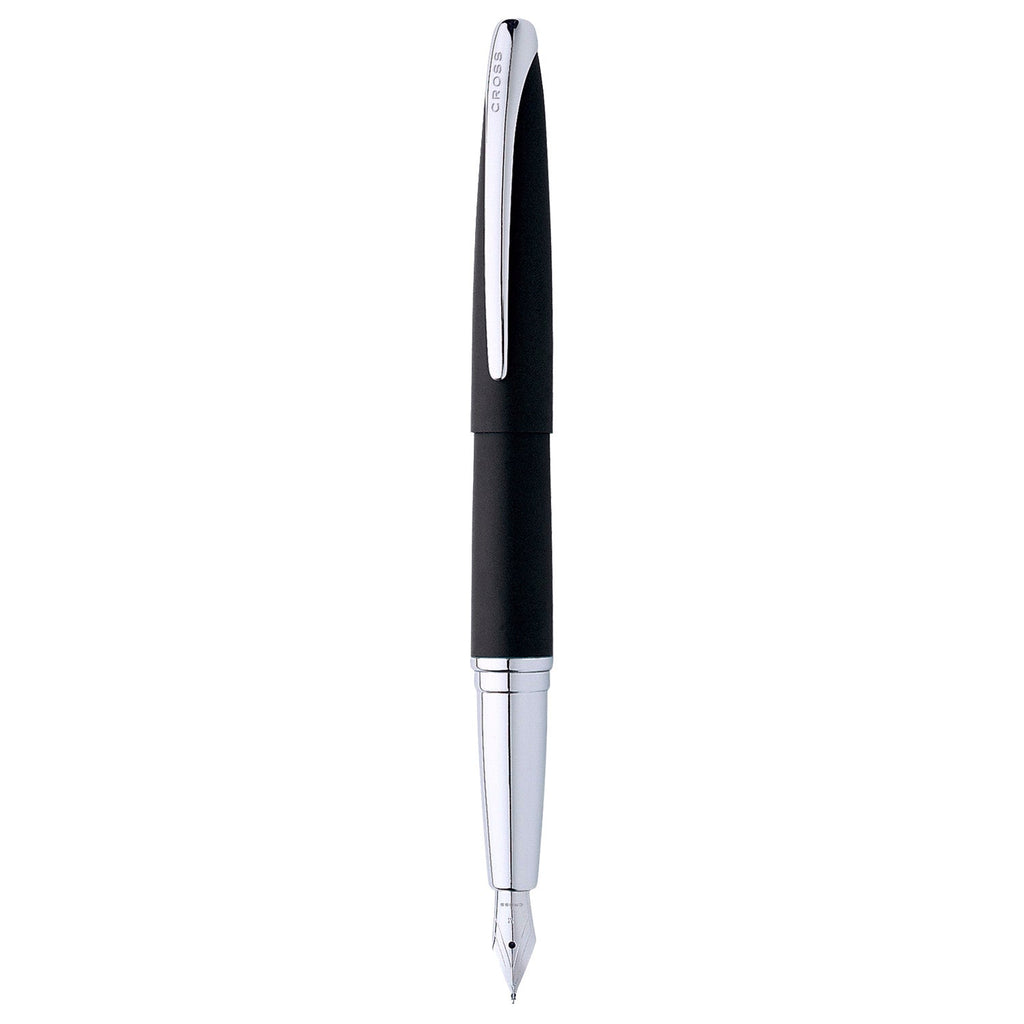 Cross ATX Basalt Black Fountain Pen with Chrome-Plated Appointments and Stainless Steel Nib Item# 886-3 - Image 2