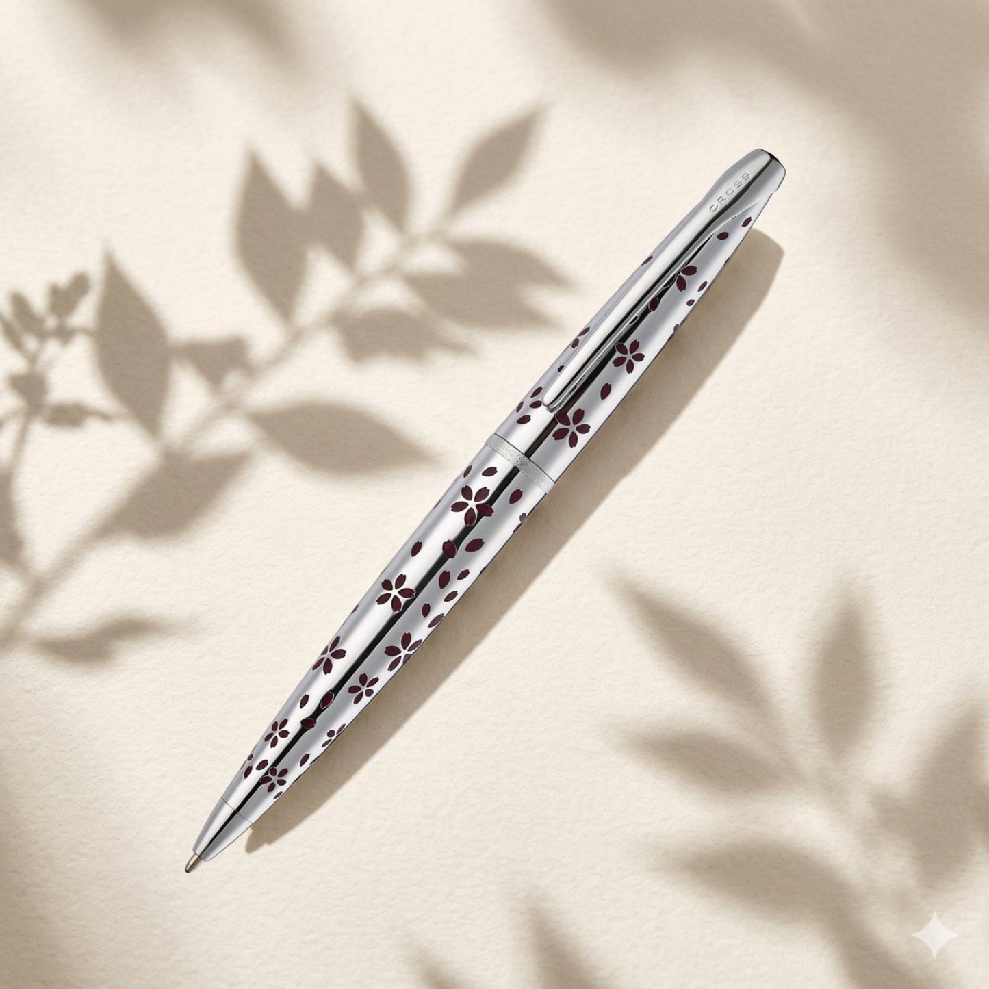 Cross ATX Cherry Blossom Polished Chrome CT Ballpoint Pen 882-52